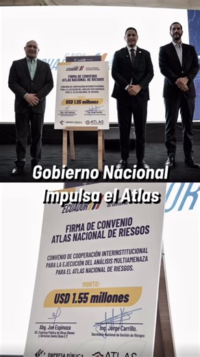 🇪🇨 El Ecuador avanza hacia una gestión de riesgos moderna, científica y resiliente con la construcción del Atlas Nacional de Riesgos, una herramienta que fortalecerá la planificación territorial y la prevención ante eventos naturales. 💰 Inversión: USD 1.55 millones 🤝 En alianza con la Universidad Estatal Península de Santa Elena (UPSE) Con conocimiento y tecnología, el país da un paso firme hacia El Nuevo Ecuador, más seguro y preparado. #ElNuevoEcuador | Riesgos Ecuador
