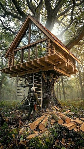 How They Built a Treehouse Worth Millions #insane #construction