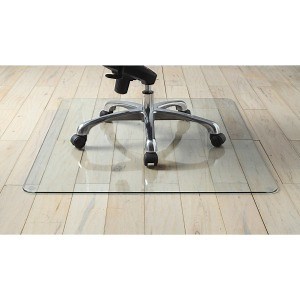Lorell Tempered Glass Chairmat, Carpet, Hardwood Floor, Marble, Hard Floor - Rectangular