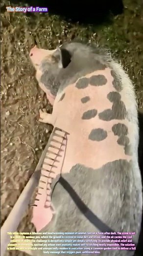 The Midnight Scratch: How a Rake Turns a Giant Pig into a Blissful Ball of Joy! 🐷✨