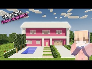 MINECRAFT: Como hacer una CASA ROSA / Perfecta para MUJERES!