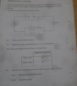 Question 8: Electric circuits - Determining emf and internal re... | Filo