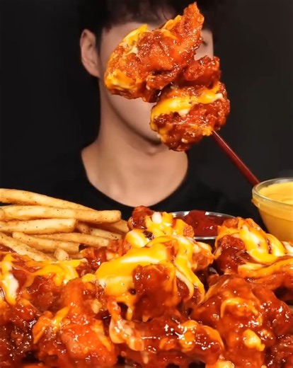 🔥🍗Hot Spicy Fried Chicken Mukbang|Crispy Fried Chicken Cheese Sauce Cheese Balls & Fries Eating Show