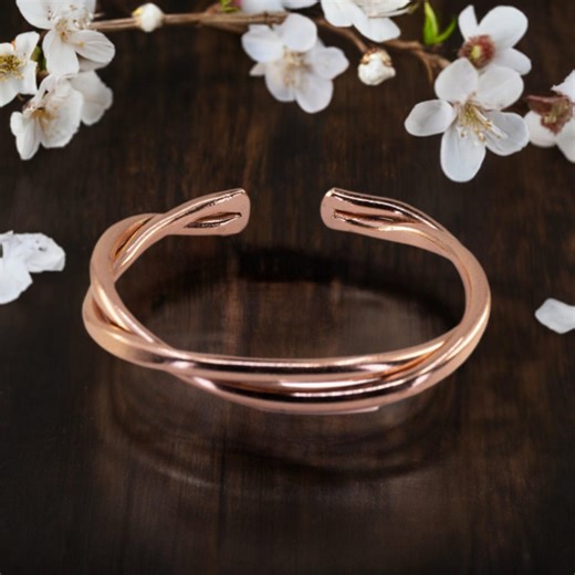 Twisted Solid Copper Wire Bracelet: Adjustable Unisex Therapy Bangle - Etsy