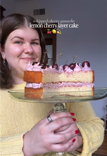 Refreshing Lemon Cherry Layer Cake Recipe