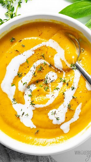 If you’re ready to make my best soup for fall, this is it! 🍂 You can easily prep it ahead of time, it freezes beautifully, and it's the perfect mix of sweet and savory autumn flavors. Say SQUASH and I’ll send you the recipe to keep on hand for your next cozy night in. 🧡🥣 #wholesomeyum #healthyrecipes #thanksgivingrecipes #holidaycooking #mealplanning #easydinners | Wholesome Yum - Easy Healthy Recipes