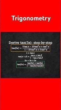 Derive tan(5x) Fast Compilation | Trigonometry