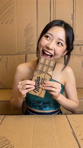 ZOEY EAT CARDBOARD CHOCOLATE IN HIDING! 🍫