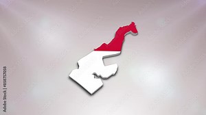 Monaco Flag on its Country Map, 3D Map Flag Opener Suitable for Politics, Elections, Travel, News and Sports Events and Presentations