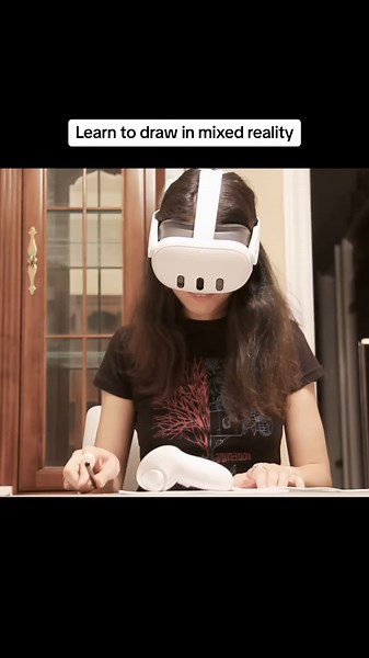 Learn to draw in #mixedreality! ✏️❤️ Game Name: Pencil! https://vr.meta.me/s/1YjMSDMLDuaOI6v #PencilXR #vr #quest3 #drawing #ar #metaquest