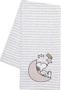 Bedtime Originals Snoopy Love Soft White/Taupe Fleece Baby Blanket w/Applique