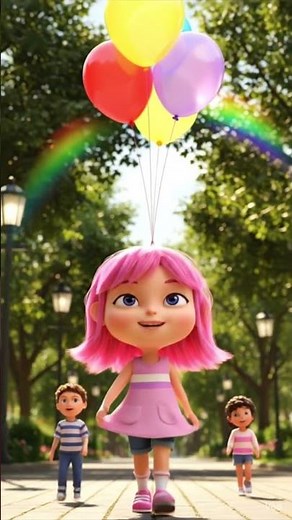 Balloon Rainbow Walk | 3D Cartoon | #shorts
