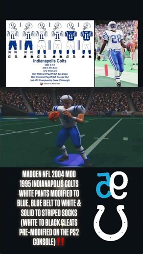 Madden NFL 2004 Historic Teams Mod - 1995 Indianapolis Colts