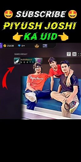 PIYUSH JOSHI UID IN FREE FIRE | PIYUSH JOSHI UID NUMBER #trendinggame #freefire #uid #piyushjoshi