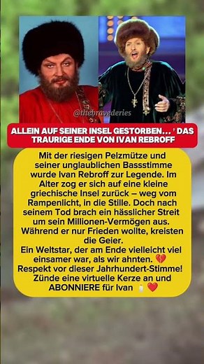 ALLEIN AUF SEINER INSEL GESTORBEN… † DAS TRAURIGE ENDE VON IVAN REBROFF