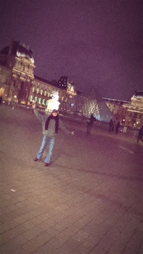 Trust fall on the louvre