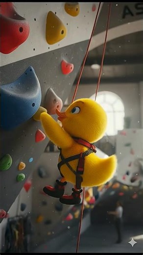 A day when the cute Duckling's played in the rock climbing gym #cute #cuteanimals #shorts #duck #pet