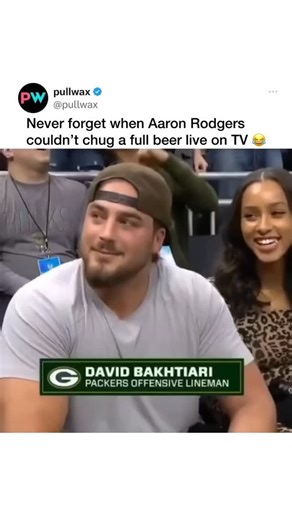 Colompton Beer Club on Instagram: "Reposted from @pullwax Rodgers wasn’t up for the challenge when it came to the chugging competition 😂 #pullwax #aaronrodgers #beer #chug #football"