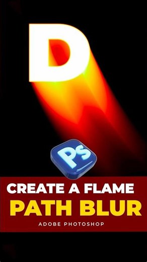 Create a Flame Text with Path Blur Like a Pro Photoshop #shortvideo #begginers #adobe