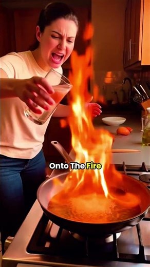 This Cooking Mistake Turns Fire Into Explosion ⚠️#CookingSafety #FireDanger #ViralShorts