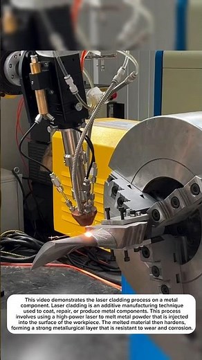 laser cladding process or laser coating on metal components#shortvideos #machinetechnology