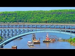 Amtrak Trains CAM🚆Hudson River Scenic View with City Sounds