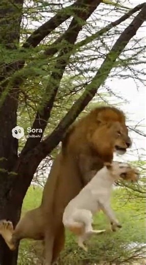 Lion Climbs Tree to Catch Dog in African Jungle | Unbelievable Chase