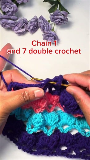 Basic shell 🐚 stitch. #crochetpatterns #knittig