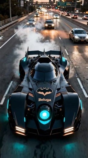 Futuristic Batmobile “Beluga” Speeds Across USA 🚀| AI Supercar Breaks Limits #shorts #ai #batmobile