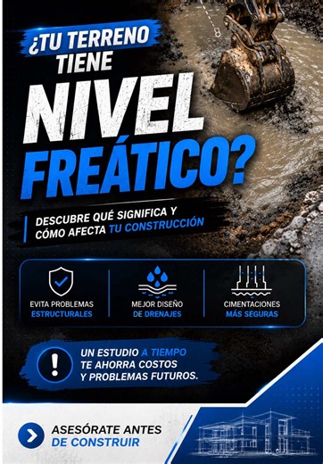 💧 ¿Excavaste y apareció agua? Podrías estar frente a un nivel freático alto, un factor que puede cambiar por completo la forma de construir tu proyecto. Antes de levantar una casa, conoce tu terreno y evita problemas estructurales, filtraciones y gastos innerosarios. 📩 Escríbenos y recibe asesoría profesional para construir con seguridad.#arquitectura #guayaquil #fyp #construccion #ecuador