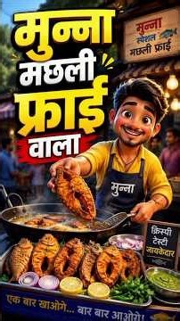मुन्ना मछली फ्राई वाला | स्वादिष्ट फिश फ्राई | Street Food Cartoon Story