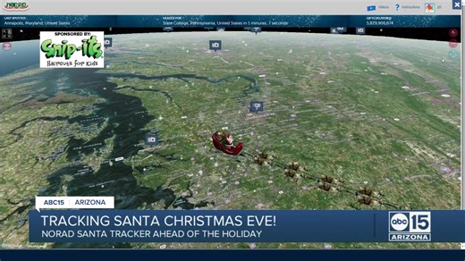 233K views · 1.1K reactions | ✨ Santa’s checking his list… and wow, the hair is on point! ✂️ NORAD’s Santa Tracker is back and going LIVE, following Santa’s jolly journey around the world in real time, sponsored by Snip-its! Make sure your little elves are photo-ready for the big guy with kids’ haircuts from Snip-its. It’s the ultimate North Pole glow-up before Santa arrives! ❄️ MORE: snipits.com #abc15sponsor #santatracker #snipits | ABC15 Arizona | Facebook