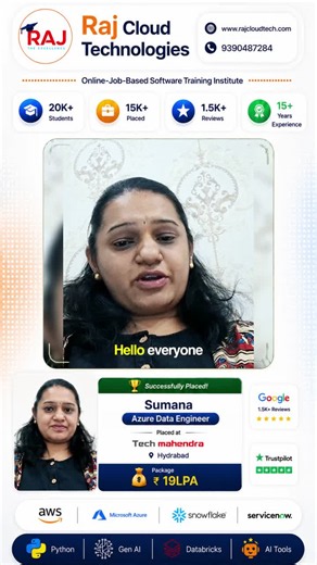 #rajcloudtechnologies #azuredataengineer #successstory #techmahindra #19lpa #careerswitch #informatica #azure #azuredataengineering #dataengineering #dataengineer #cloudcomputing #microsoftazure… | Sudha Ganapa