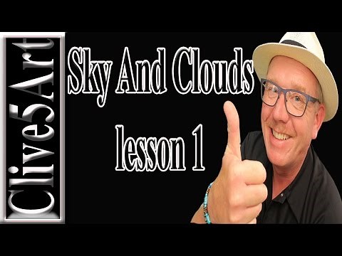 Sky, & ,Clouds, Lesson #1 ,Acrylic painting for beginners, #clive5art