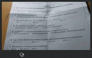 Signs of the abscissa and ordinate of a point in the second qua... | Filo