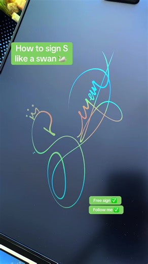 How to sign the letter S like a swan 🦢?!!#signatureideas #signaturedesign #howtosign #signatureart #initials