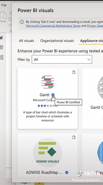Learn Power BI: How To Use Custom Visuals🔥 #powerbi #tutorial #data #analytics #learnontiktok #mavenanalytics