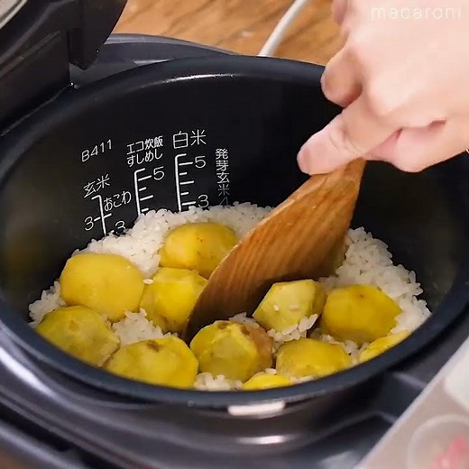 【炊飯器で完成】栗おこわ！ #炊飯器 #栗 #レシピ