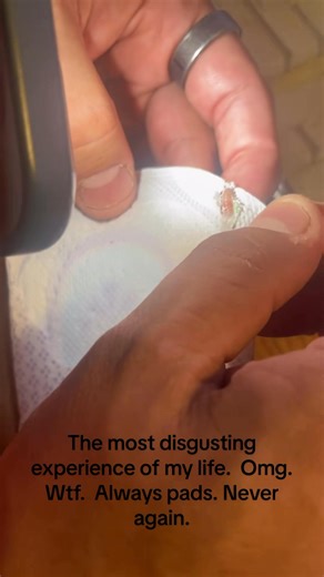 Someone opened a brand new package of pads they bought just a few weeks ago and discovered a live maggot actually sewn into the pad 😳 At first glance, they thought it was just a stain or dye mark — until it started moving. Warning to other women to check their products before using them, because this could’ve gone very wrong if they hadn’t noticed in time. #alwayspads #hygieneproducts #psa #maggot #beware | Meelah Moss