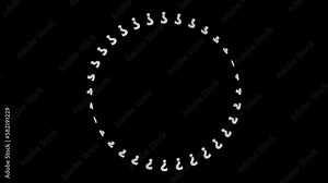 White Question Mark Circle Frame Isolated loop on alpha background