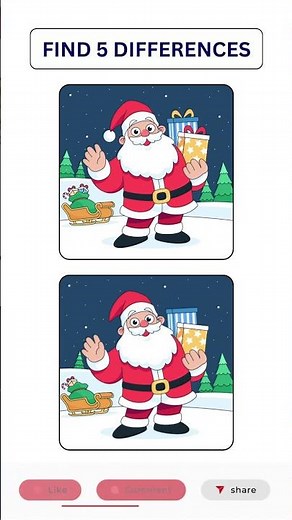 Find 5 differences Santa challenge #shorts #findthedifference #christmasgames