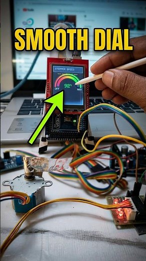 Control a 5V Stepper Motor Speed using an Interactive TFT Touch Dial!