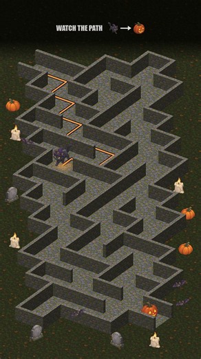 SPOOKY HALLOWEEN MAZE 🐈‍⬛ #shorts #puzzle