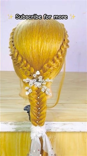 Beautiful Fishtail Braid Hairstyle 😍 Easy Bridal Hairstyle #shorts