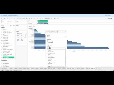 Sort by Calculated field in Tableau | Use Calculative Field to Sort values in Tableau