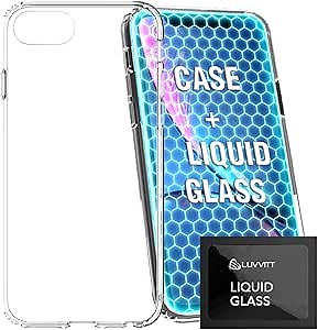 Clear View Hybrid Case + Liquid Glass Screen Protector Set Designed for Apple iPhone SE 2020