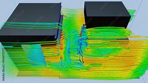 Wind airflow simulation - CFD simulation Computational fluid dynamics