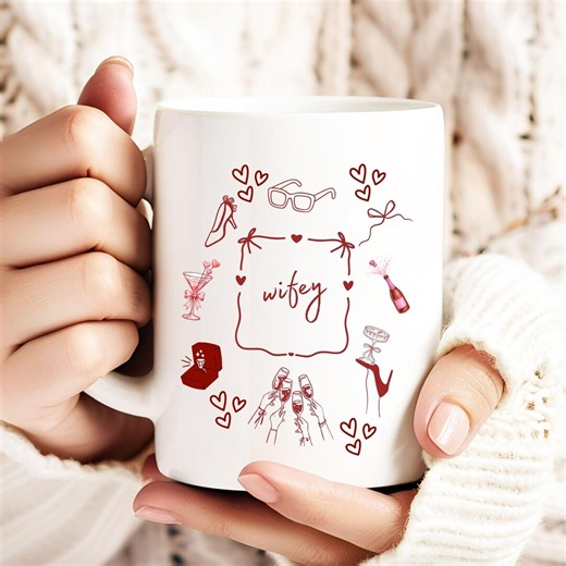 Bride Mug - Newly Engaded Gift Mug, Engagement Graphic Coffee Mug, Wifey Hubby Romantic Mug, Valentine's Day Wifey Mug - Etsy