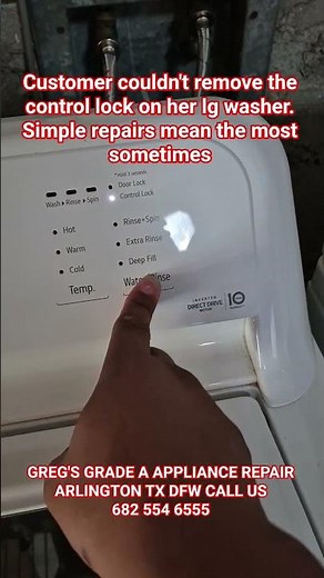 how to remove the control lock on a LG washer. appliance repair Arlington tx
