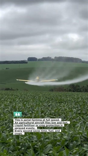 Crop Duster Plane Flying Low Over Corn Fields #FarmingUSA #AgAviation #CropDusting